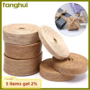 fanghui ริบบิ้นผ้าป่านหยาบยาว10เมตรงานหัตถกรรมเชือกปอกระเจาธรรมชาติงานปาร์ตี้งานแต่งงานแบบ DIY