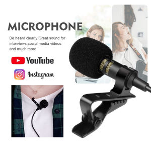 【Ready Stock】Mini Microphone Wireless Microphone Lavalier Lapel Omnidirectional Mic with Clip On System Perfect for iOS Android Cell Phone Laptop Tablet Recording Pen Laptop