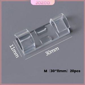 Jozoo 20pcs Cable Transparent Organizer Clips Wire Manager Cord Holder USB Charging Data Line Winder