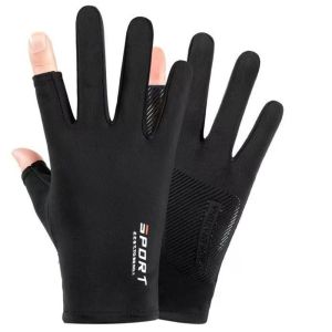 NOBLELUX Anti-UV Ice Silk Gloves Half Finger High Elastic Sunscreen Gloves Sun-Proof Two-Finger Touchscreen Breathable Gloves Outdoor Sports