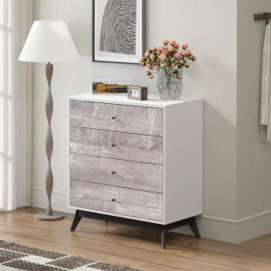 detrend modern nightstand with 4 storage drawers modern chest of drawers storage cabinetnightstand living room entryway storage organizer-5263
