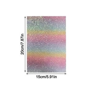 FXUP DIY Handmade DIY Fabric Ironing Cloth Rainbow Glitter Non Stick Baking Cloth Creative Gradient Beads Bean Paste Fabric Handmade Beads Toy