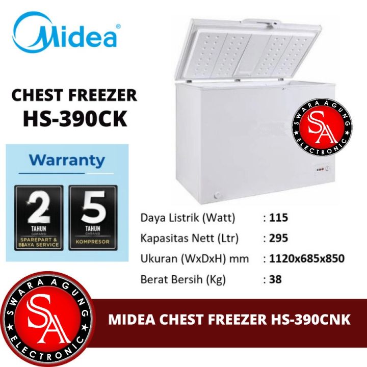 Chest Freezer 295 Liter MIDEA Type HS390CK ( 2 in 1 Freezer