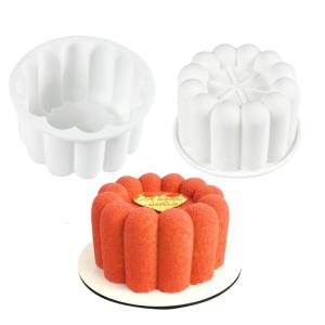 2pcs Flower Petal Mousse Cake Molds Grade Silicone Chocolate Dessert Baking Mould Family Gathering Bakeware