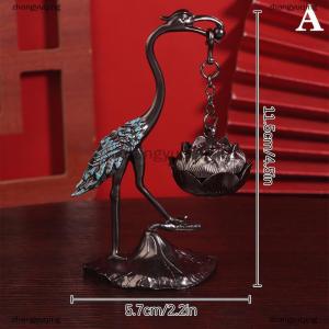[COD] zhangyuqing Crane Incense Burner Holder Stove Lotus Incense Burner Antique Alloy Lotus Hanging Stove Tea Ceremony Craft Household Decoration