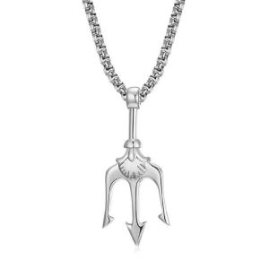 Trident Pendant Ancient Greek Mythology Necklace for Women Stainless Steel Jewelry Gift