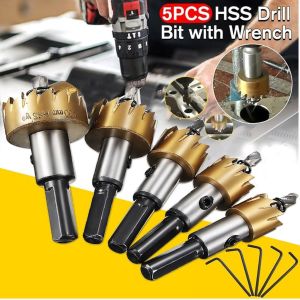 MS/5PCS HSS Drill Bit Hole Saw Tooth Set Stainless Steel Metal Alloy Cutter 16-30mm Carbide Tipped