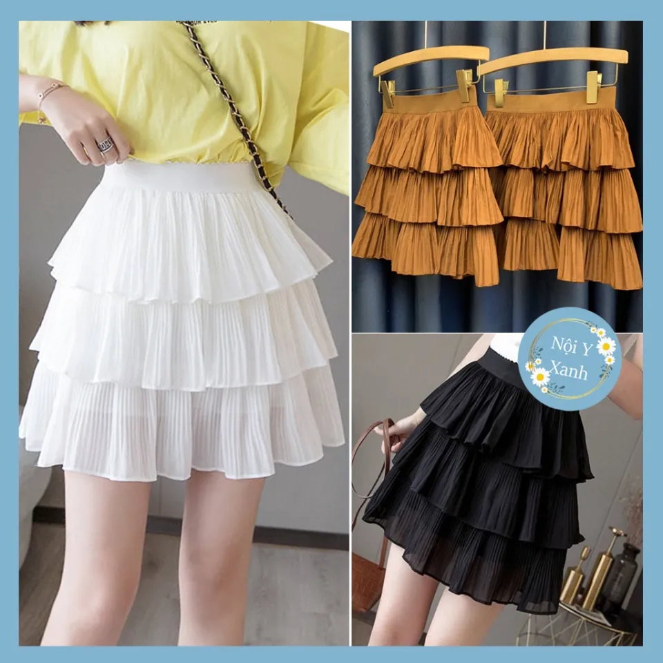 Chân váy trắng 2 tầng xếp ly (CV_MANCYSHOP_HT19) | Shopee Việt Nam