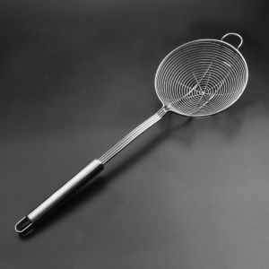 MMLUCK Stainless Steel Spider Mesh Strainer Wire Large leakage hole Ladle Skimmer Sieve Tool Anti-scald Leaky Spoon Kitchen