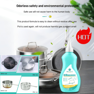 Heavy Stain Remover Gel Grease Cleaner Stainless Steel Remover Kitchen Essential For Burnt Pots Precision Application Cookware Cleaner Deep Cleaning Gel For Stubborn Stains Stainless Steel Cleaner Nozzle-Tip Design Heavy Duty Formula Non-Scratch Cleaning