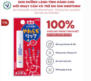 SON DƯỠNG MÔI LÀNH TÍNH CHO BÉ & DA NHẠY CẢM OMI NHẬT BẢN (THỎI 3.5GR)