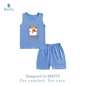 Bộ ba lỗ hình in Happy Benty BT015 chất liệu vải thoáng mát quần áo trẻ em bé trai bé gái mềm mịn