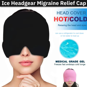 Ice Headgear Cold Therapy Migraine Relief Cap Double Layer Hot Compress Eye Mask Migraine Care Upgrade Cold Compress Gel Head