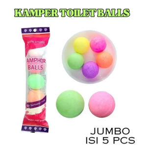 Kamper Toilet Ball Isi 5 Bola/Pengharum Ruangan Dapur Lemari/Penghilang Bau Anti Serangga Penjamuran Serbaguna