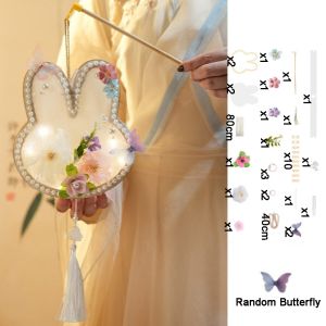 FOUNDTWO Handmade Mid-Autumn Festival Lanterns DIY Material Kit with Light Rabbit Lanterns Antique Traditional Style Handheld Lanterns Mid-Autumn Festival