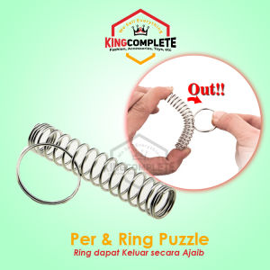 Alat Sulap Metal Puzzle Spring and Ring Mainan Sulap Per dan cincin Brain Puzzle
