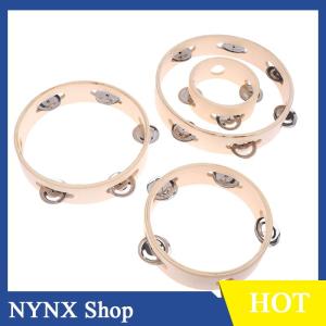[NYNX] กลองมือ4 6 7 8 10นิ้วเครื่องดนตรีเพื่อการศึกษา Orff มือหมุนกระดิ่งมือหมุนวงแหวนกลองไม้แถวเดียว