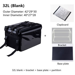 Thermal Insulated Bag 32L/48L/62L Oxford cloth + pearl cotton + aluminum foil three-layer insulation material Super waterproof Delays temperature loss Food delivery bag motorcycle delivery food bag Food Business