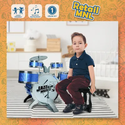 Retailmnl Children Kids Jazz Drum Set Musical Instrument Kids Toy For Boys Kids Toys For Girls