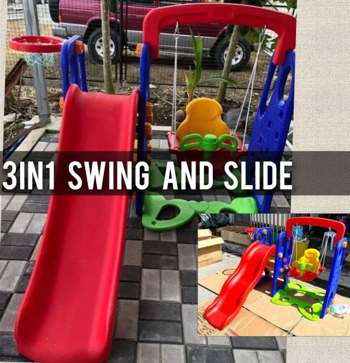 ORIGINAL Kids Slide and Swing Set Indoor Outdoor in Slide Set High  Quality Material Best Activity for Children - Main Image