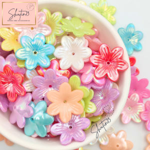 Shutin13 20g Big 6 Petals Flower Beads Charm25mm Large Assorted DIY Beads Arts and Craft
