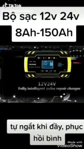 bộ sạc bình ắc quy 12V - 24V 6AH - 100AH 150AH cảm ứng vân tay loại tốt  hàng chính hãng