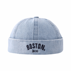 GOOTRADES Washed Denim Baby Brimless Hat Adjustable Letter Embroidered Landlord Cap Gift Blue Children Melon Beanie Summer