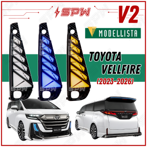 Toyota Vellfire AH40 AGH40 (2022-2026) V2 Modellista Daylight DRL Cover Foglamp Cover Dynamic LED Signal Light Spotlight Fog Lamp Fog Light 40-Series