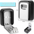Key Lock Box 4 Digit Combination Key Storage Lock Box, Wall Mounted Key Safe Box, 5 Keys Capacity Weatherproof for Indoor Outdoor 3.66 inch （Ready Stock）. 