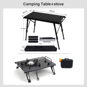 Black IGT Butane Folding Stove Portable Lightweight Integrated Grill Table Camping 1 Unit IGT Module 4kW High Power Cassette Screw Type Threaded Canister