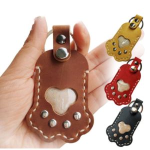 IU MISS ดูแลเส้นผม ที่เก็บกุญแจรูปผมสัตว์เลี้ยง หนัง PU ทำมือ DIY ห้อยกุญแจรูปอุ้งเท้า ประณีต ห่วงกุญแจ ถุงเก็บขนสัตว์เลี้ยง กระเป๋าเป้สะพายหลัง