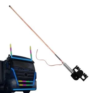 24V LED RGB Truck Antenna Light Whips Flagpole Lamp Colorful Streamer Flashing Pilot Lights for Jeep
