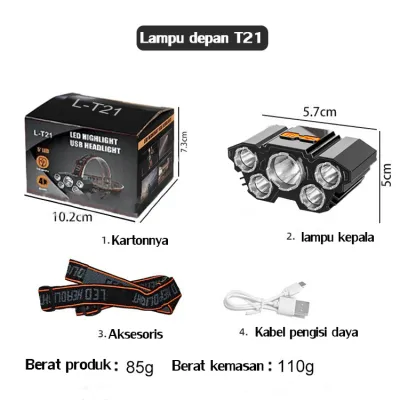 【10000 Meter 100Watt】Senter Cas Super Terang Kepala Anti Air Jarak Jauh Tahan 30 Jam Super laser Baterai Lithium Super Terang laser Cahaya Putih Paling Terang Senter Tahan Air Terang Senter Kepala Super Terang laser Jarak Jauh