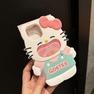 💗 Internet celebrity trend+in stock+COD 3D cute anime big mouth greedy silicone soft shell iPhone case 15 14 13 12 11 Pro Max back cover quicksand