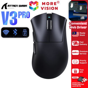 ATTACK SHARK V3/V3 Pro Wireless Gaming Mouse Tri-Mode 2.4G Bluetooth Wired PAW3311 1000Hz Ultra Light with Charging Dock