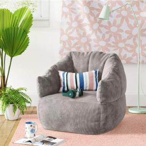 Room Essentials Structured Bean Bag – Gray Corduroy Comfortable & Stylish Seating for Home & Office