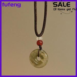 fufeng Trung Quốc Phong Cách Thời Trang Retro Bện Dây Vòng Cổ Bướm Hoa Mặt Trăng An Toàn Khóa Mặt Dây Chuyền Vòng Cổ Cho Phụ Nữ Đồ Trang Sức Cổ Điển