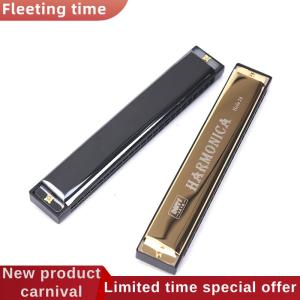 24 Hole Key Of C Play Harmonica Tremolo Double Row Blues Harmonica Mouth Organ