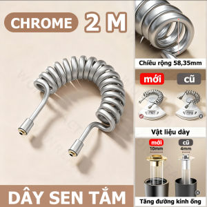 Dây Vòi Xịt Vệ Sinh Lò Xo Chịu Nhiệt Nóng Lạnh Cao Cấp Co Giãn Kéo Dài 2 Mét Chống Rối 100% Màu Xám Tro Cho Vòi Xịt Toilet Nhà Tắm Thiết Kế Siêu Dày Chịu Áp Lực Cao Đầu Nối Lõi Đồng Chống Rò Rỉ Chuẩn Ren 21 Phổ Thông Cho Mọi Nhà