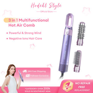 HODEKT 5-in-1 Hot Air Brush Hair Styler Multifunctional Hair Dryer Comb with Negative Ion Technology Volumizing Oval Brush Wet & Dry Use Constant Temperature Protection