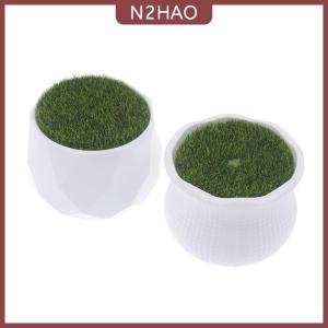 N2HAO 5 cái Chậu Hoa Tròn trồng với cỏ nhân tạo bình hoa trắng nhựa dày cây chậu hoa trang trí sân vườn nhà