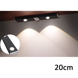 Lampu Sensor Gerak Otomatis Led Lampu Strip Tempel Ukuran 10/20 /40 / 60Cm Lampu Tidur Led Charging Untuk Lemari/Samping Tempat Tidur/Lemari Anggur