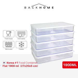 [SG InStock]Silicook Food Container Flat Transparant 1900ml - 食物储存 Food Container Organizer Food Box Refrigerator Storag