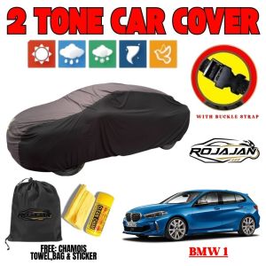Rojajan 2 Tone Car Cover Nylon Taffeta for BMW 1 Hydrophobic Sunproof Dustproof w/ Chamois Towel