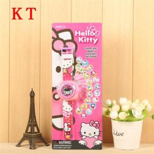 เด็กเด็กเด็กผู้หญิง LED นาฬิกาดิจิตอลการ์ตูน 3D ของเล่นฉายภาพนาฬิกา-20 ภาพ หลายรูปแบบเด็กนาฬิกาแสนสนุกของเล่น // HelloKitty