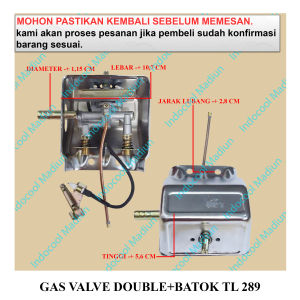 GVD PEMATIK/MESIN KOMPOR COR/PEMATIK KOMPOR GAS VALVE DOUBLE + BATOK TL289