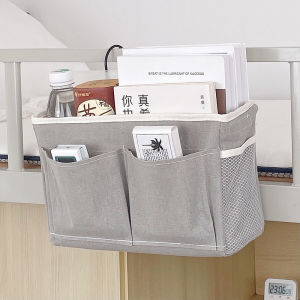 Bedside Hanging Basket Organizer Bag 4 Pockets 2 Hooks Dormitory Storage Basket Sorting Storage Bag