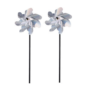 2Pcs Garden Bird Devices Bird Deterrent Reflective Pinwheels Scare Birds and Animals Away