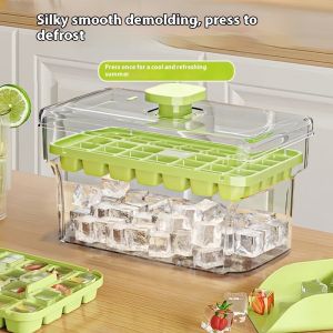 <𝙇𝙖𝙯𝙎𝙜𝙈𝙖𝙡𝙡> Lucky Home 34 Grid ICE Cube Maker Mould Silicone ICE Cube Mould ICE Cube Tray With Top Cover