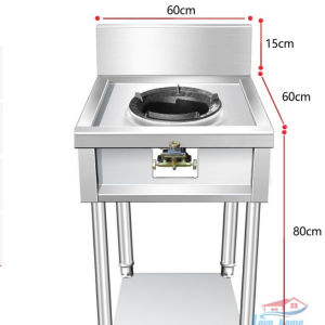 เตาแก๊ส โต๊ะสแตนเลส เตาแก๊สเชิงพาณิชย์เตาคู่ เตาสแตนเลส ร้านอาหารทุ่มเทครัวประหยัดพลังงาน ขนาดใหญ่